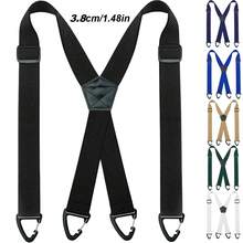 X 型后背隐形吊带 1.5 英寸，适合男士重型工作吊带，秋冬配饰，万圣节服装，适合青少年、青年、男士、休闲、户外、运动、度假、毕业礼物、生日、日常穿着 - 彩色 - 查看 4
