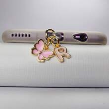 1pc Butterfly And Letter Dust Plug Compatible With Iphone Charging Port Type-C Charging Port Data Port Plug. Compatible With Mi Oppo Vivo Samsang Iphone5-16 Earphone