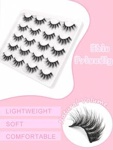 10 对 Manga 睫毛，自然外观仿貂皮睫毛，手工蓬松假睫毛，4-16 毫米