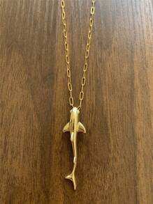 Stainless Steel Vintage Dolphin, Turtle, Mermaid Pendant Necklace, Versatile For Women