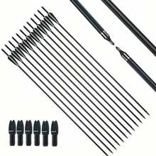 Practical Carbon Arrow 12-Pack Fiberglass Arrows (Black) - Black - View 5
