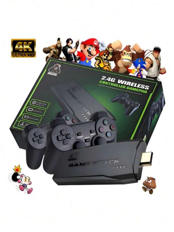 Stick Vídeo Game 4k Hd 15mil Jogos 64gb 2 Controles Sem Fio