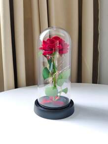 1 Peça Flor de Rosa Vermelha de Veludo Falso, Presente para Dia dos Namorados, Natal, Casamento, Decoração do Lar, Natal