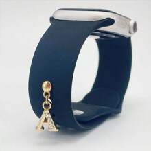1pc Diamond Encrusted 26 English Letter Charm, Suitable For Silicone Watch Band Decoration