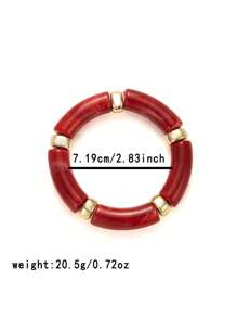 1 Stück modisches gebogenes Acryl Röhren Armband, mehrfarbiges vintage Marmor Textur Armband
