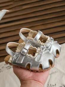Girls Summer Floral Ballet Style Fairy Sandals, Nature-Inspired Princess Bows Shoes