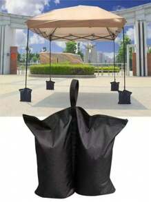 1pc Heavy Duty Oxford Tent Weight Bag - Outdoor Camping Sun Shade Canopy Sand Bag Stake, Black, Patio Gazebo Weight, Canopy Weight Bag, Heavy-Duty Sandbag, Upright Tent Canopy Leg Weight, Garden Gazebo, Umbrellas, Trampoline Leg Weights, Suitable For Instant Outdoor Sun Shade Shelters, Outdoor Accessories, Camping Accessories