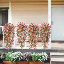 2pcs UV-Resistant Daisy Hanging Flowers - Realistic Artificial Flower Decor For Indoor And Outdoor, Perfect For Porch, Window, Yard - Easy Maintenance