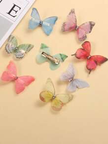 Set da 881 pezzi di elastici per capelli e fermagli a forma di farfalla colorati, legacci per capelli elastici per ragazze, accessori per capelli decorativi monouso, colori misti, senza confezione regalo