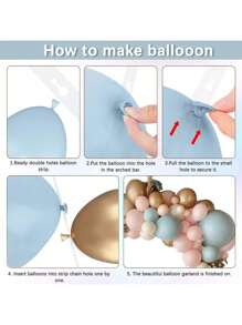 146 Pieces Balloon Arch Kit, Pink And Blue Balloons, Metal Gold Sand Color White Balloons, Latex Balloon Strings, For Simea Bachelorette Party Bride Party Baby Shower Decoration Bear Theme Party Decoration Wedding Decor