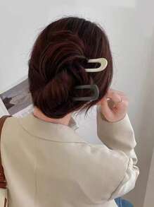 5er Set acryl U-förmige Haarspangen für Frauen, Haarclips für Dutt-Frisuren, minimalistisch und elegant, für den täglichen Gebrauch geeignet (leichte Kratzer sind normal und beeinträchtigen die Verwendung nicht), Haarstück für Dutt, Haardekoration, Haarstylingspangen