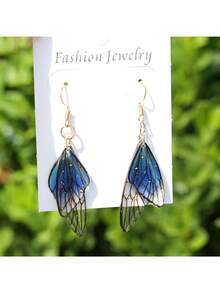 1 Pair Of Butterfly Wing Earrings Senior Sense Personalized Design Cicada Wing Earrings Retro Earrings For Women Daily Wear
