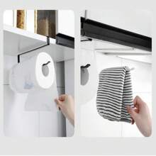 Kitchen Roll Paper Rack, Cabinet Paper Towel Rack, Non Perforated Towel Hanging Shelf, Iron Cling Film Storage Rack, Wall Mounted