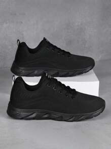 Men's Running Sneakers, Thick Sole, Ultra-Light, Comfortable Soft Bottom Shock Absorbing Casual Shoes, Plus Size Work Shoes, Mesh Fabric ,Gym