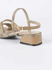 Sandale cu toc înalt pentru femei, sandale casual cu vârful deschis pentru exterior, sandale plate cu toc gros și toc gros pentru naveta, papuci de plajă fără slip