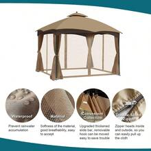Gazebo Universal Replement Mosquito Netting Outdoor Gazebo Canopy 4Panel Screen S With Zipper For 8' X 8' Gazebo Mosquito Net Only (Khaki) - Khaki - View 7