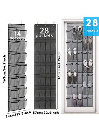 1pc /14//28Pockets AvailableMesh Bag Shoe Storage Rack,Closet Door Hanging Organizer , Large Pockets Hanging Shoe Rack For Closet Mesh Back Of Door Shoe Storage Door Hanger, Over The Door Shoe Organizer Closet Hanging Shoe Holder Hanger,For Space Saving