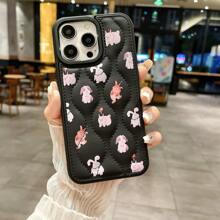 Funda protectora con absorción de golpes y diseño minimalista y elegante compatible con Apple 13/14, serie de animales con chaquetas de plumas de dibujos animados, cubierta para todo el Body resistente a arañazos y a prueba de golpes compatible con Apple 15