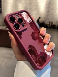 极简TPU粉色樱花红色花朵图案时尚防震手机壳，单件装，兼容苹果17 Pro Max/17 Air/16 Pro Max/15 Plus/14/13/12/11/8P/XS Max 和三星Galaxy S24 Ultra/S23 FE/S22/S21/S20/A52S/A15/A03，春季礼物，周年纪念日生日礼物，国际版，非国内版 - 彩色 - 查看 2