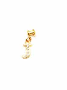 1pc Diamond Encrusted 26 English Letter Charm, Suitable For Silicone Watch Band Decoration
