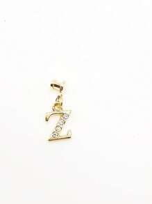 1pc Diamond Encrusted 26 English Letter Charm, Suitable For Silicone Watch Band Decoration