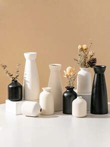 1 Stück beige Keramikvase, dekorative moderne Vase für Zuhause, Dekovase, Pampasgras Vase, Trockenblumen Vase, Wohnzimmer Mittelpunkt Dekoration. Imitierte Trockenblumen dekorative Vase, künstlerische Vase für Blumenarrangements