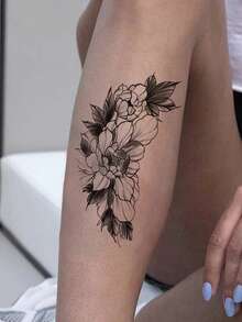 6pcs/Set Temporary Tattoo Stickers, Dark Mysterious Style Waterproof Long Lasting Fake Tattoos For Body, Suitable For Single's Party, Women's Wrist, Arm, Collarbone, Chest, Back, Leg