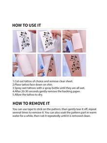 6pcs/Set Temporary Tattoo Stickers, Dark Mysterious Style Waterproof Long Lasting Fake Tattoos For Body, Suitable For Single's Party, Women's Wrist, Arm, Collarbone, Chest, Back, Leg