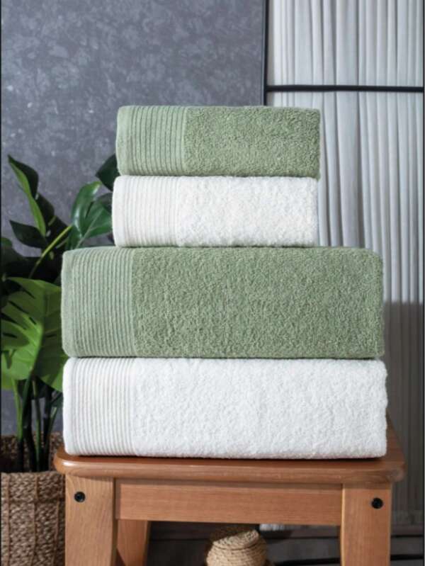 Set lussuoso da 4 asciugamani da bagno MADE IN TURKEY - Güvenal Gala | 70x140 cm | 100% cotone | Adatto per Hammam, spa e matrimoni | Extra morbido e assorbente