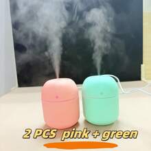 1 pièce / 2 pièces d'humidificateurs portables, de purificateurs d'air miniatures, de diffuseurs d'arômes - équipés de lampes de bureau à LED, dotés de veilleuses de chevet de type nébuliseur, convenant à diverses applications, capables d'humidifier l'air, avec des couleurs vives, émettant en continu des parfums, créant une atmosphère relaxante, convenant à la décoration de la maison, à la décoration de la chambre en tant que cadeaux, anniversaires, souvenirs de remise de diplômes, etc.