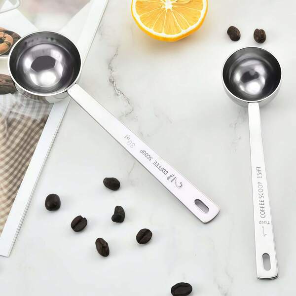 EIHI 1 X Colher Medidora de Café, Colher Medidora, Colher Medidora de Café de Aço Inoxidável, Colher de Café de 15 Ml, Colher Medidora de Café com Cabo Longo para Café, Leite em Pó, Pó