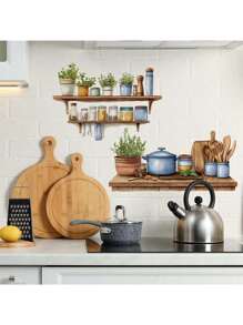 Kitchen Stickers/Decorative Stickers Painted Kitchen Kitchenware Rack Stickers Waterproof And Dustproof Stickers, 1 Piece Pvc Material Removable Wear-Resistant Stickers, Wall Stickers 23.6*15.7 Inches, Suitable For Kitchen Decoration, Wall Decoration, Restaurant Decoration, Interesting Birthday Gifts, Graduation Gifts, Make Your Home A New Look