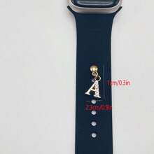 1pc Diamond Encrusted 26 English Letter Charm, Suitable For Silicone Watch Band Decoration
