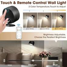 1/2PCS LED Wall Light With Remote Control – Magnetic LED Picture Light, Dimmable & Timer, 3 Lighting Modes, USB Rechargeable, Easy-Mount Round Wall Decor For Artwork Display & Ambient Lighting