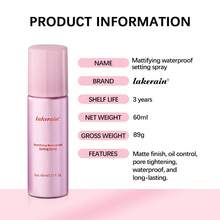 Spray fijador matificante impermeable tamaño único, 60 ml/2,03 onzas líquidas, acabado mate duradero, resistente al agua, no se corre fácilmente. - Rosa - Ver 10