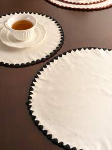 1/4/6/12 buc. Covorașe rotunde brodate albe, stil minimalist japonez, lavabile și reutilizabile, potrivite pentru sărbători, reuniuni, petreceri de ziua de naștere, nunți, decorarea mesei de cină, decorarea casei