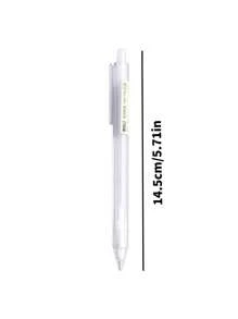 5 Peças/Conjunto Lapiseira Branca Simples Automática 0,5/0,7mm para Estudantes, Suprimentos Escolares, Acessórios de Escritório, Artigos de Papelaria, Volta às Aulas