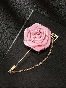 1 Stück Luxus Gold Seide Rose Brosche - elegante Ansteckblume für Hochzeitsbräutigam, Brautparty, Anzug, Herren- und Damenformalkleidung (lange Broschen-Design), Vintage Rucksack für die Schule