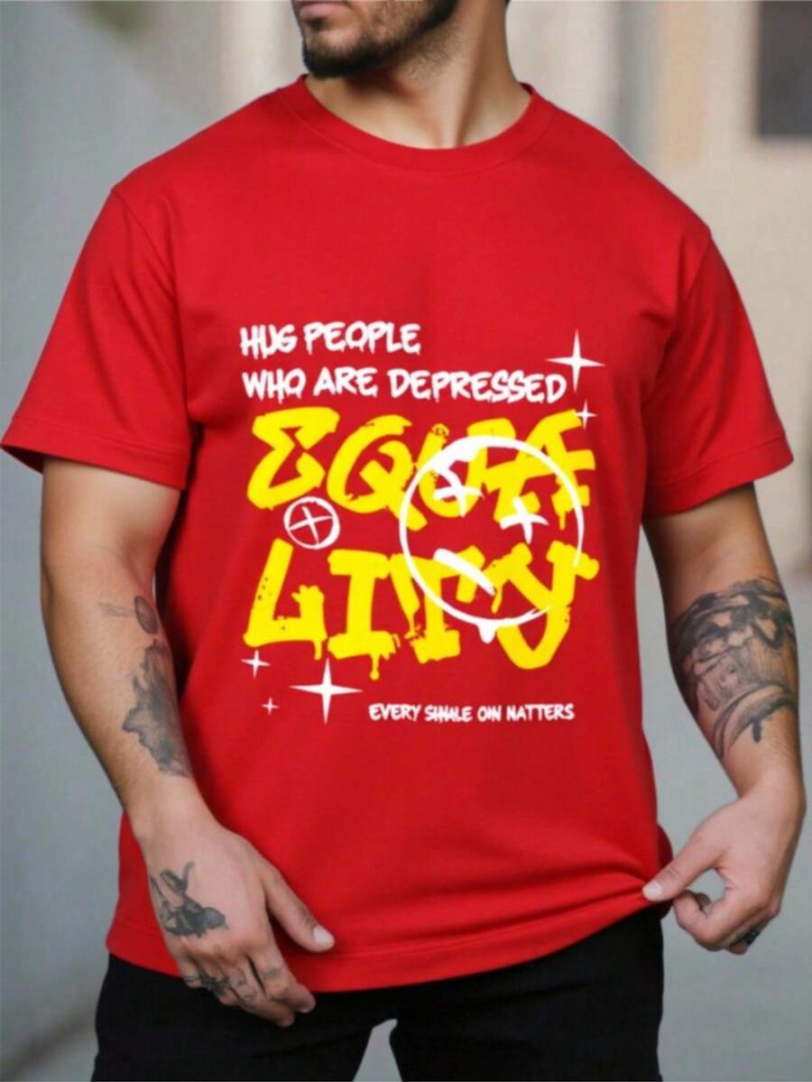 King T-shirt 男士T恤 - 紅色 - 查看 1