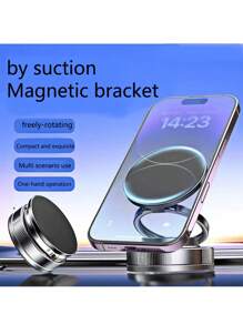 2025 Nouveau support de téléphone portable en alliage d'aluminium à rotation à 360° avec attraction magnétique et ventouse à vide. Nouveau design pliable avec réglage à plage complète et multi-angles pour une utilisation pratique à une main dans le véhicule, sur le bureau ou au mur.