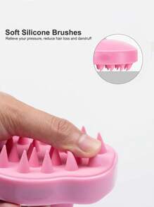 1pc Cute Candy Color Soft Silicone Shampoo Massage Brush, Scalp Massager Shower Hair Brush, Head Massage Device For Stress Relief, Hair Growth Stimulation, Dandruff & Exfoliation, Dual Use For Wet Or Dry, Gentle On Scalp, Suitable For Men And Women,Hair Clips,Hair Accessories, Back To School Supplies