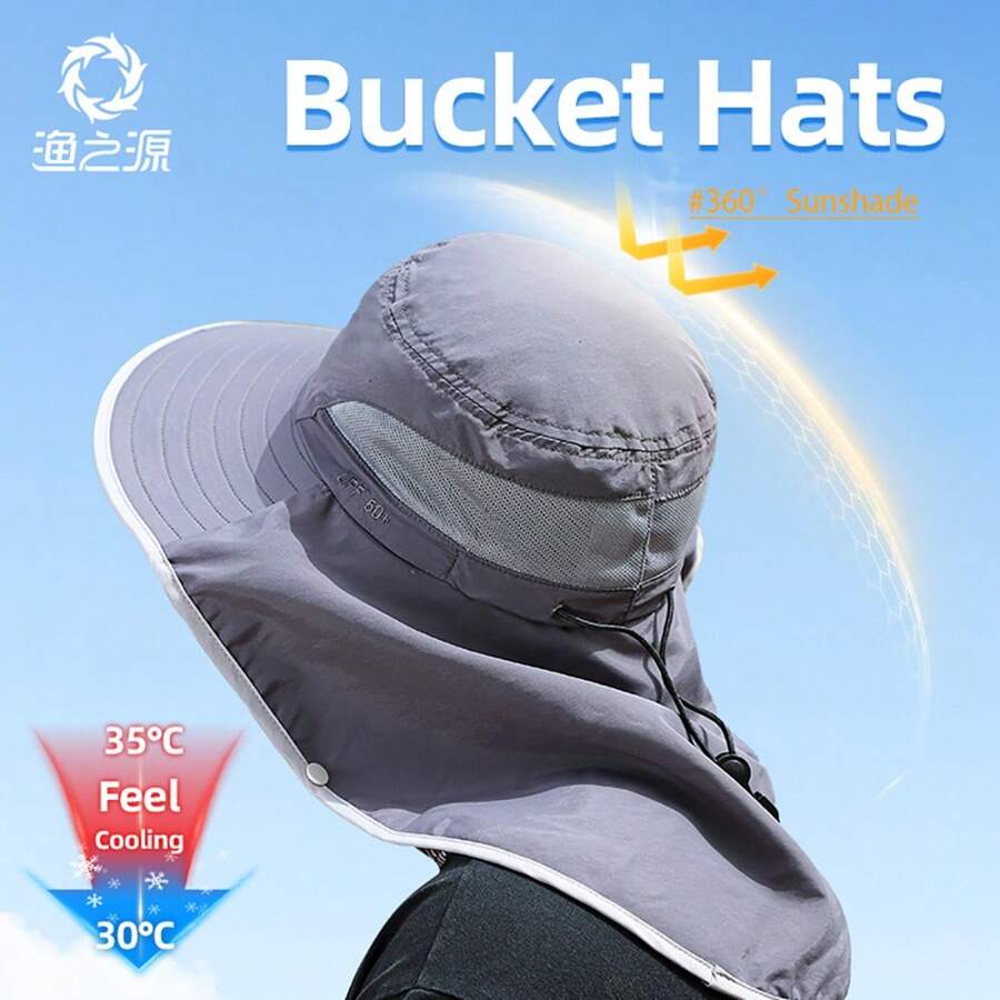 YUZHIYUAN Sonnenhüte für Herren Damen Anglerhut UPF 50+ atmungsaktiv breitkrempiger Bucket Hut Sommerhut mit UV-Schutz und Nackenschutz, Anglerhüte für Herren