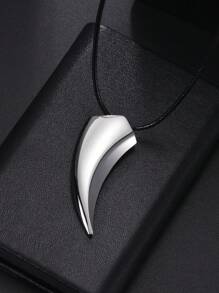 1 Pc Punk Hip Hop Stainless Steel Crescent Tooth Spike Pendant Necklace Men Women Fashion Wolf Tooth Chain Necklace Jewelry
