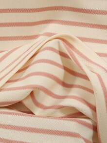 Tween Girls' Ruffled Striped Short Sleeve Blouse, Sweet Collared Shirt For Toddler & Big Girls, Back To School - Pink - View 6