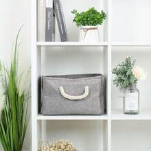 Collapsible Fabric Storage Bins Basket Toys Towels Storage Container - gray+l - View 4