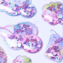 1 Pieza 9cm*21cm Pegatinas De Estampado De Lentejuelas 3d Con Agitación Aleatoria De Color Caramelo Para Juguetes De Niña Para Niños