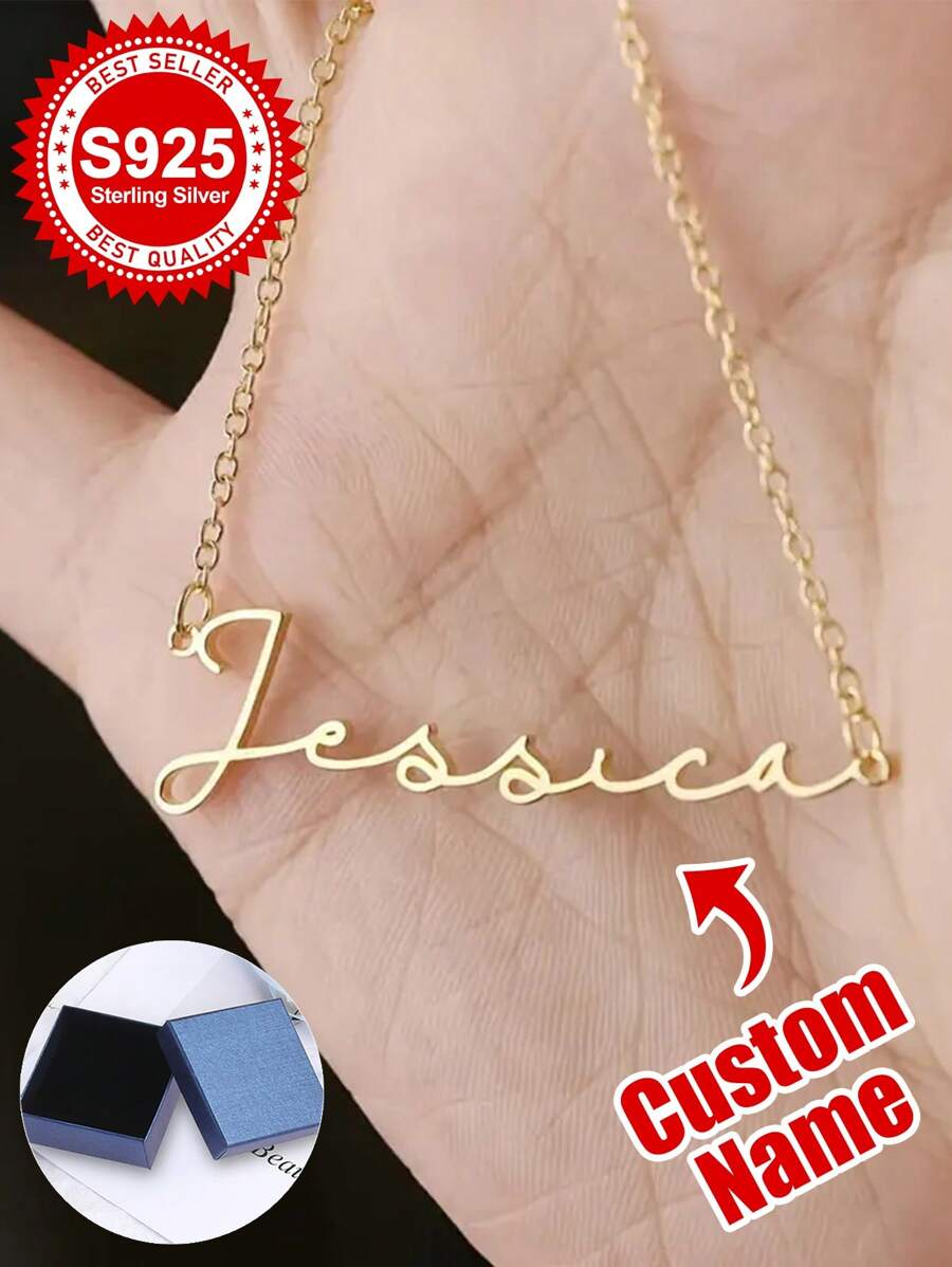 S925 Sterling Silber Namenskette - ein elegantes, personalisiertes Geschenk für Freunde, Familie oder Partner. Ideal für Geburtstage, Jahrestage oder den Alltag. Diese Kette zeigt einen anpassbaren Namen in einer fließenden Schrift, gefertigt aus hochwertigem S925 Silber. Ein zeitloses und herzliches Accessoire zum Aufbewahren, perfekt als Geschenk für die Menschen, die Ihnen nahestehen.