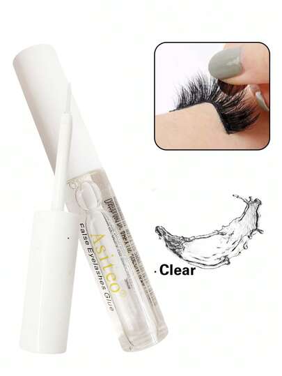 Asiteo 1支5毫升透明睫毛胶，防水持久，适用于化妆和人造貂毛假睫毛。