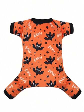 1 件万圣节印花宠物睡衣小号中号蝙蝠印花狗狗衣服