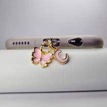 1pc Butterfly And Letter Dust Plug Compatible With Iphone Charging Port Type-C Charging Port Data Port Plug. Compatible With Mi Oppo Vivo Samsang Iphone5-16 Earphone